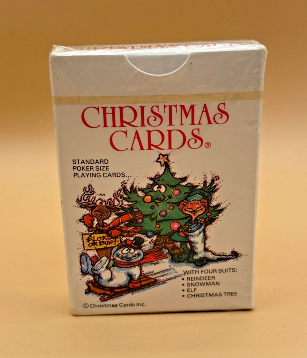 🎄 Vintage 1986 Christmas Cards Inc Holiday Playing Cards Deck Sealed Reindeer